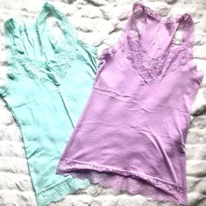 🆕 Teal & Purple Mossimo Lace Camisoles